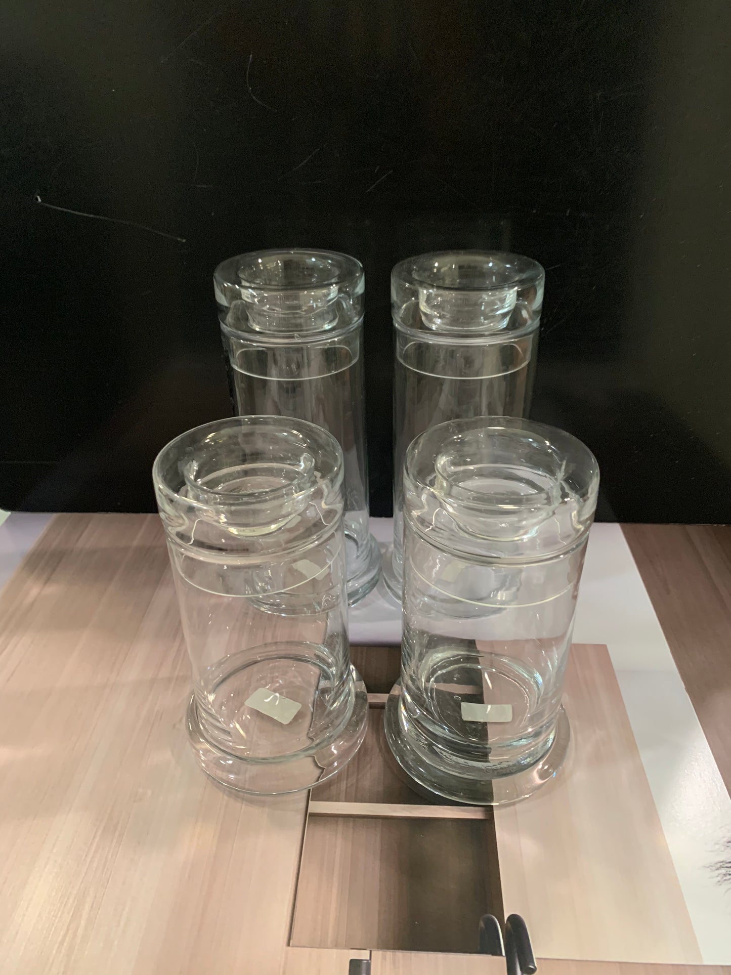 Beautiful Glass Canisters set with lids