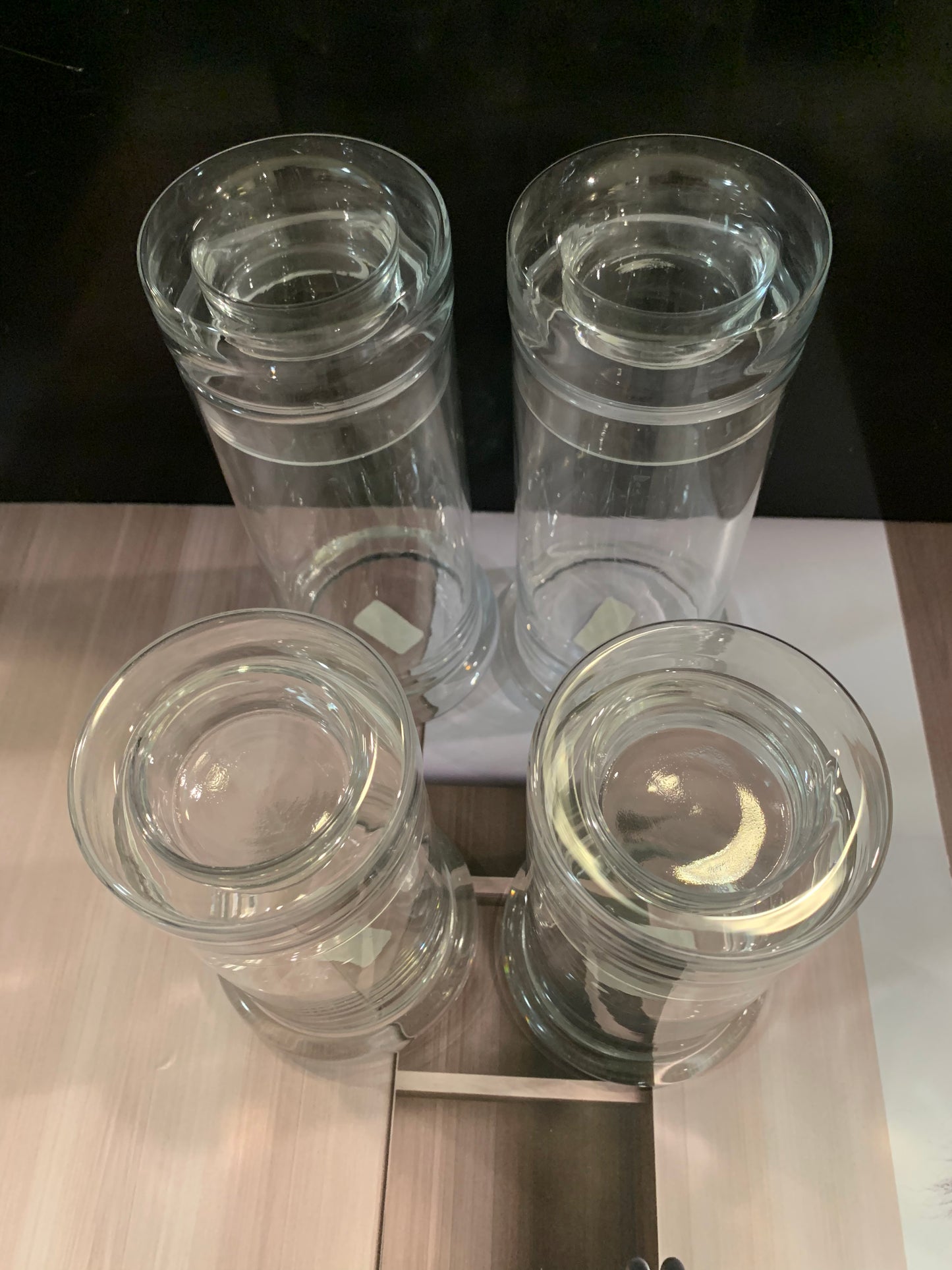 Beautiful Glass Canisters set with lids