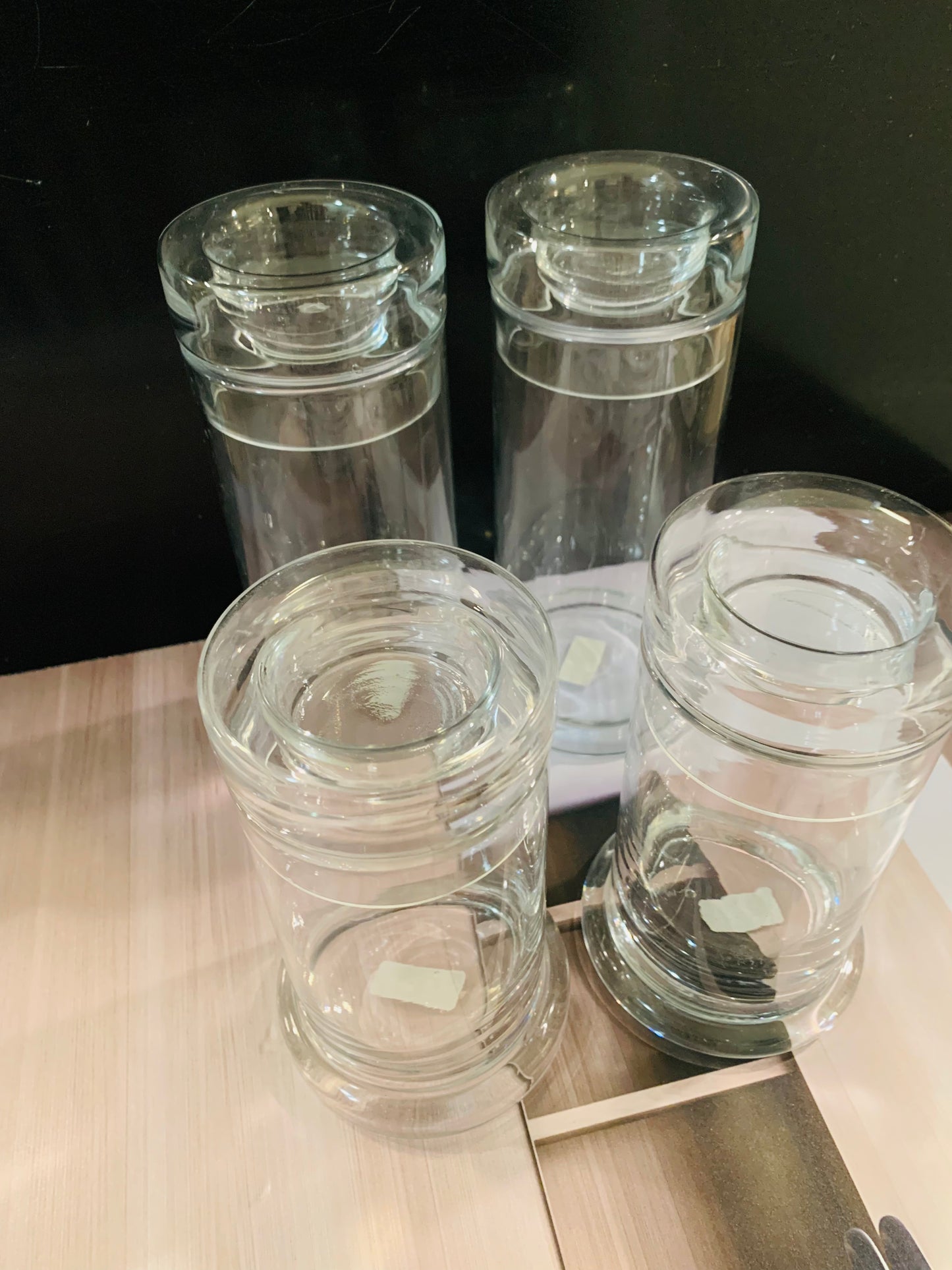 Beautiful Glass Canisters set with lids