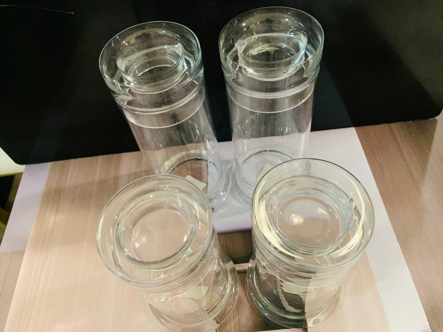 Beautiful Glass Canisters set with lids