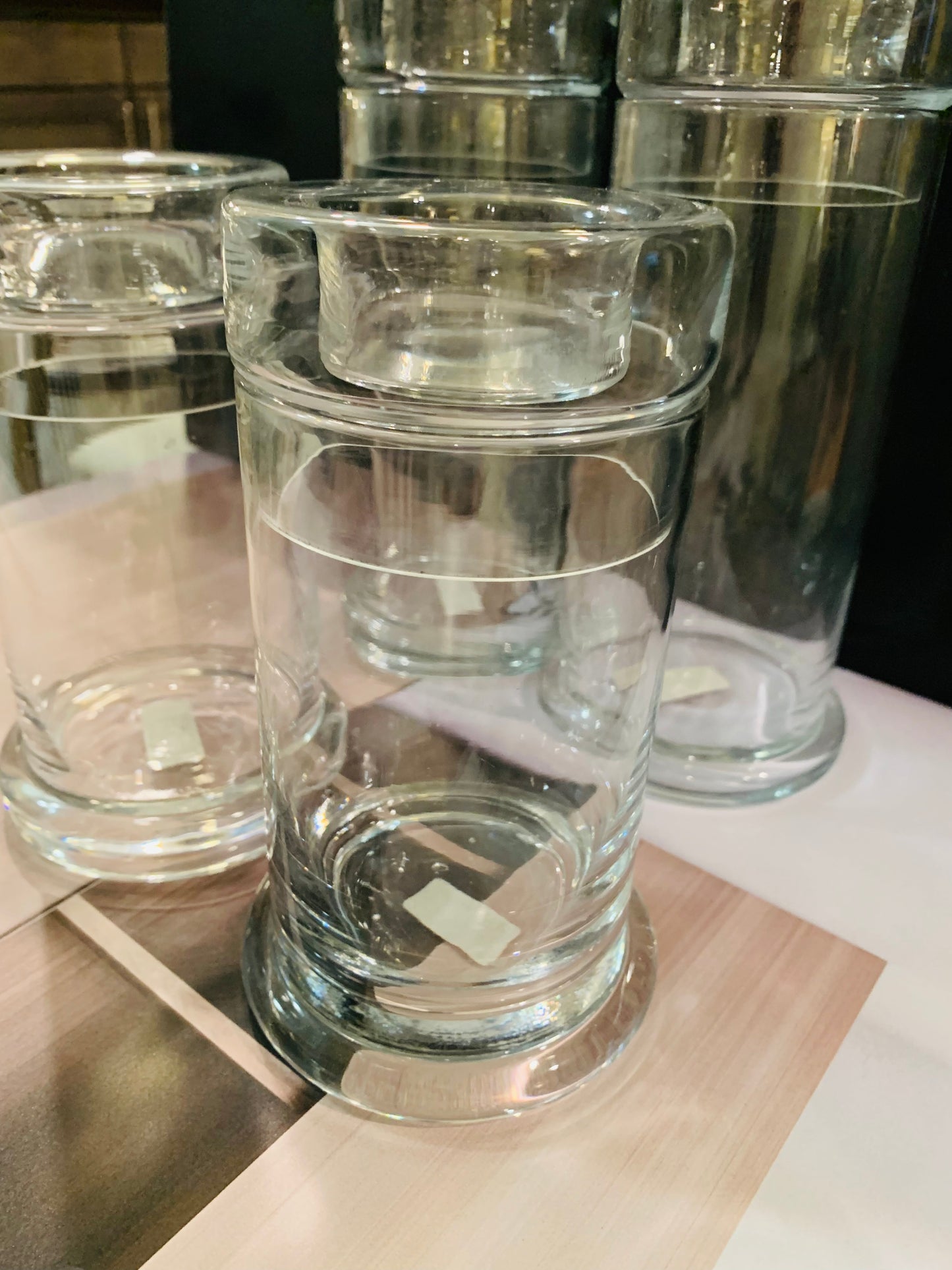 Beautiful Glass Canisters set with lids