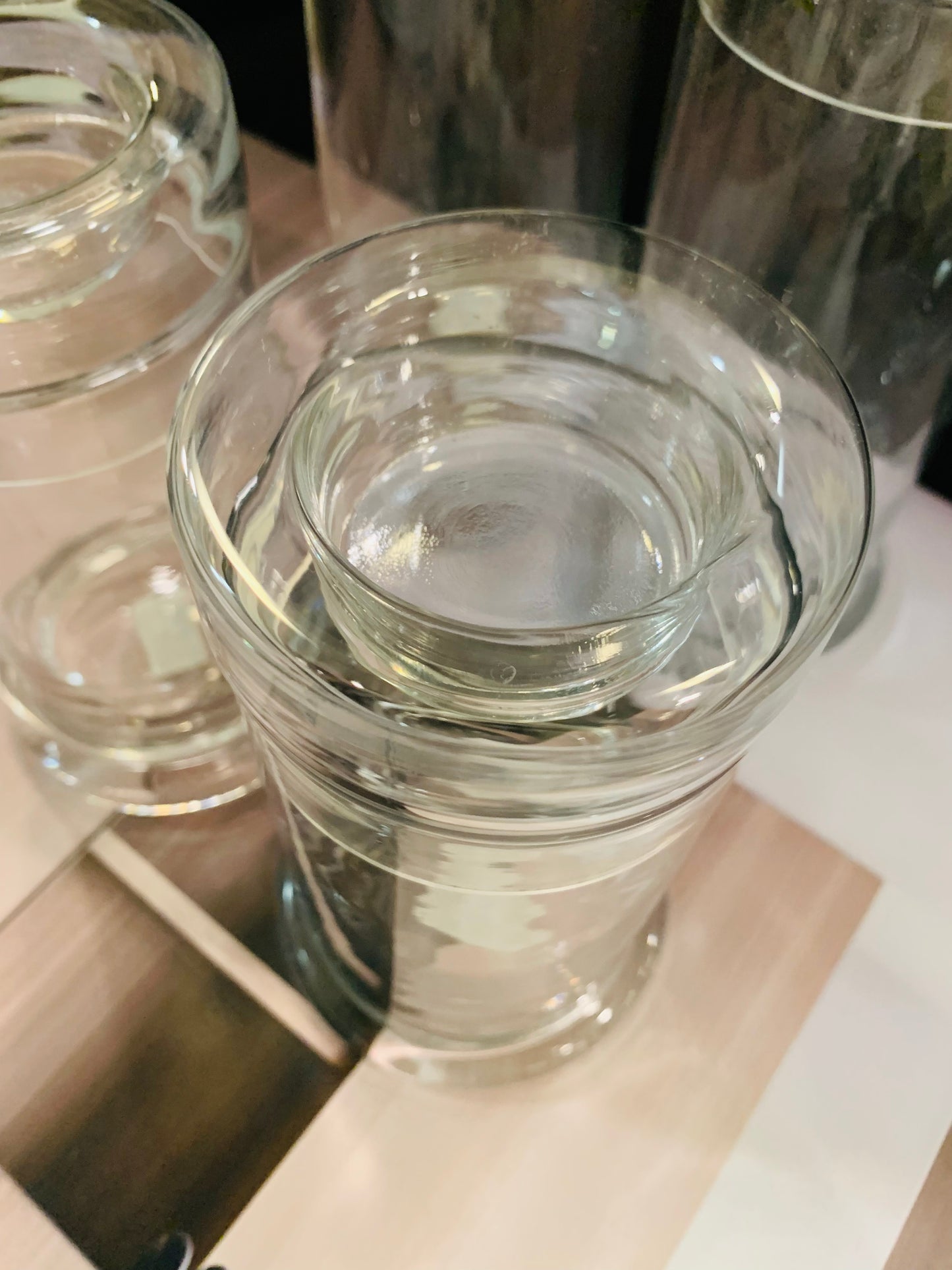 Beautiful Glass Canisters set with lids