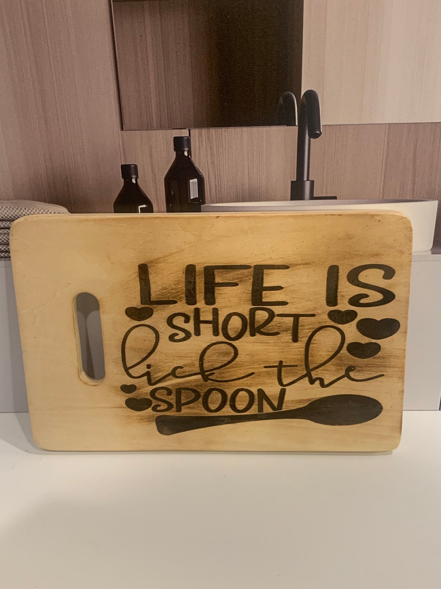 Wood Burned Sign Life is short