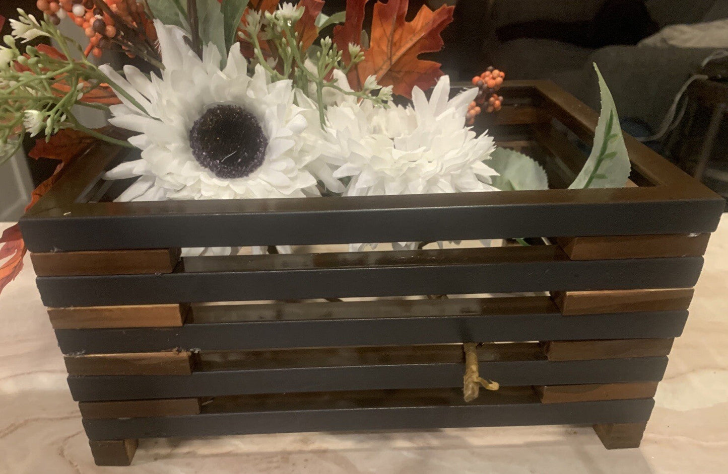 Small Hand Crafted Planter For Faux Plants Brown 9x4”