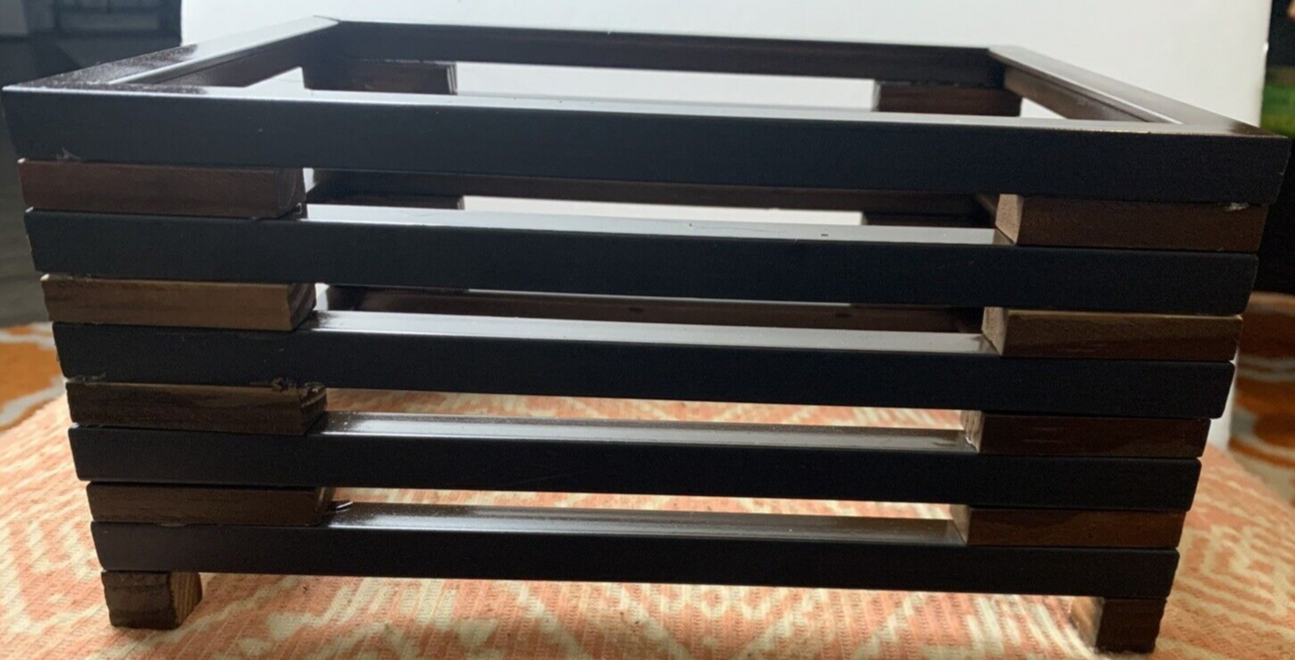 Small Hand Crafted Planter For Faux Plants Brown 9x4”