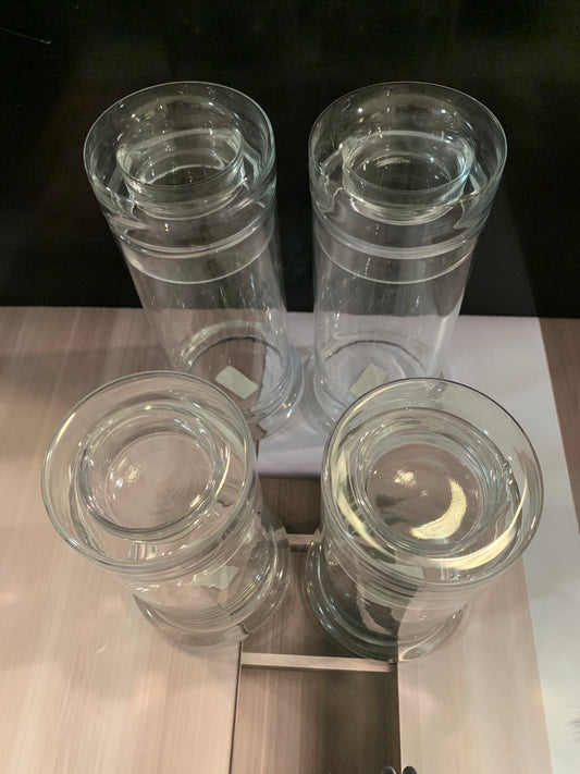 Beautiful Glass Canisters set with lids