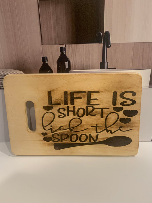 Wood Burned Sign Life is short