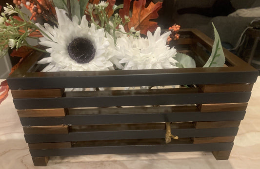 Small Hand Crafted Planter For  Faux Plants Brown 9x4”